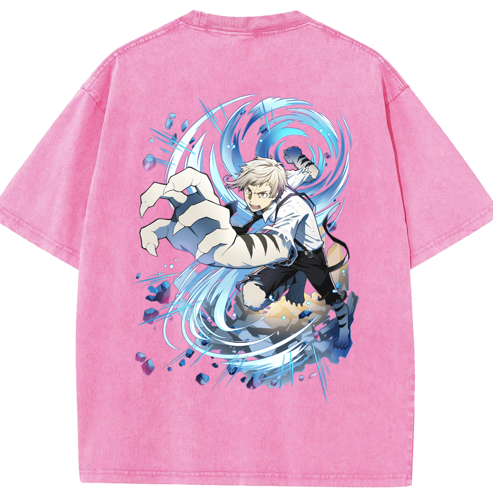 （画像用） 文豪ストレイドッグス Bungo Stray Dogs 綿100% ヴィンテージ風 半袖Tシャツ（背面プリント）